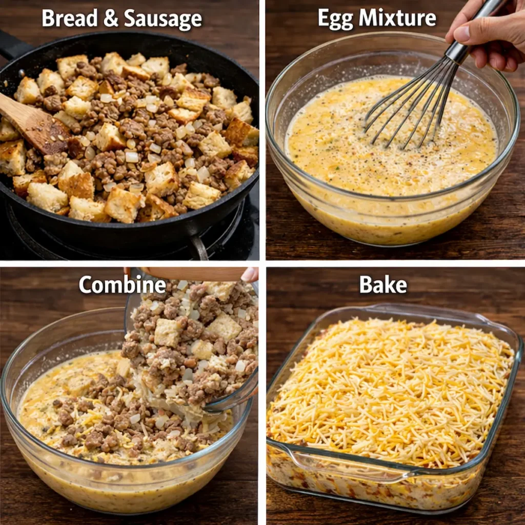 cheesy breakfast strata step by step